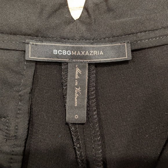 BCBG Max Azria Black Designer Dress Pants 0 27 Midrise BCBGMaxAzria - Picture 9 of 10